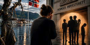 Personen vor dem Obersten Gerichtshof in Norwegen sind schockiert.